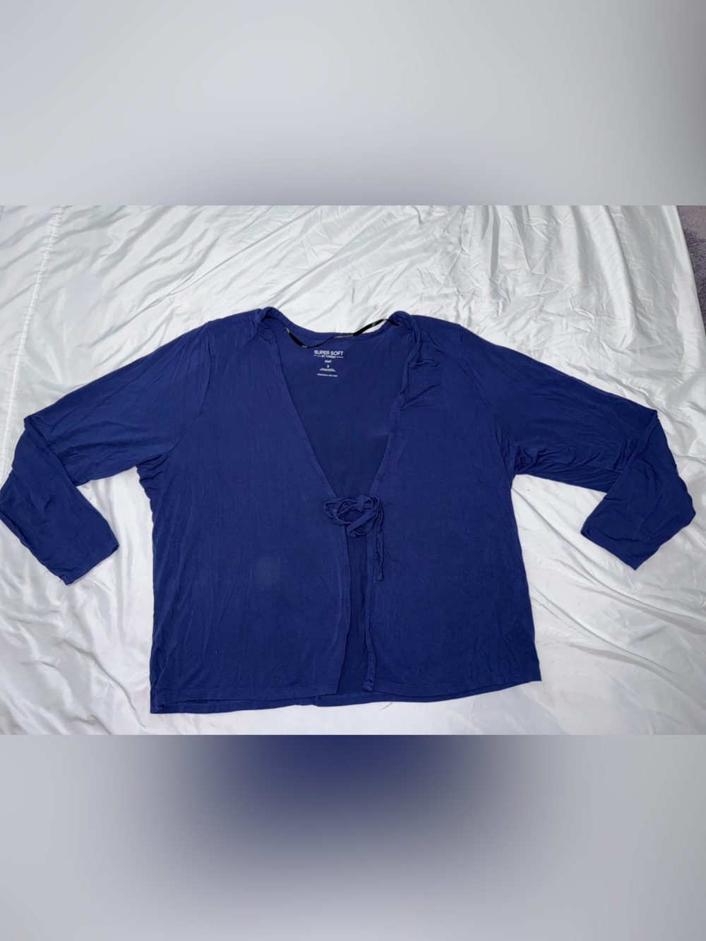 Torrid Super Soft Royal Blue Tie front cardigan